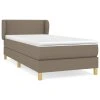 vidaXL Posteľný rám boxspring s matracom sivohnedý 90x190 cm látka