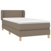 vidaXL Posteľný rám boxspring s matracom sivohnedý 90x190 cm látka