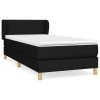 vidaXL Posteľný rám boxspring s matracom čierny 90x190 cm látka