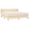 vidaXL Posteľný rám boxspring s matracom krémový 180x200 cm látka