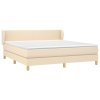 vidaXL Posteľný rám boxspring s matracom krémový 180x200 cm látka