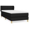 vidaXL Posteľný rám boxspring s matracom čierny 90x200 cm látka