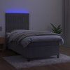vidaXL Posteľ boxsping s matracom a LED bledosivá 80x200 cm zamat