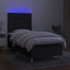 vidaXL Posteľ boxsping s matracom a LED čierna 80x200 cm látka
