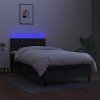 vidaXL Posteľ boxsping s matracom a LED čierna 90x200 cm látka