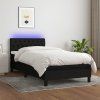 vidaXL Posteľ boxsping s matracom a LED čierna 90x200 cm látka