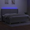 vidaXL Posteľ boxsping s matracom a LED bledosivá 200x200 cm látka