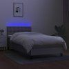 vidaXL Posteľ boxsping s matracom a LED bledosivá 80x200 cm látka
