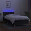 vidaXL Posteľ boxsping s matracom a LED čierna 80x200 cm látka