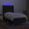 vidaXL Posteľ boxsping s matracom a LED čierna 90x200 cm látka
