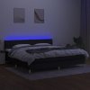 vidaXL Posteľ boxsping s matracom a LED čierna 200x200 cm látka