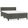 vidaXL Posteľný rám boxspring s matracom tmavosivý 140x190 cm zamat