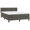 vidaXL Posteľný rám boxspring s matracom tmavosivý 140x190 cm zamat