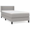 vidaXL Posteľný rám boxsping s matracom bledosivý 90x200 cm látka