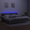 vidaXL Posteľ boxsping s matracom a LED tmavosivá 200x200 cm látka