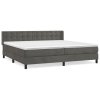 vidaXL Posteľný rám boxspring s matracom tmavosivý 200x200 cm zamat