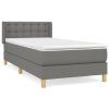 vidaXL Posteľný rám boxsping s matracom tmavosivý 80x200 cm látka
