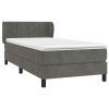 vidaXL Posteľný rám boxspring s matracom tmavosivý 90x190 cm zamat