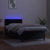 vidaXL Posteľ boxsping s matracom a LED čierna 90x190 cm zamat