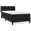 vidaXL Posteľný rám boxspring s matracom čierny 90x200 cm zamat