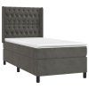 vidaXL Posteľný rám boxspring s matracom tmavosivý 80x200 cm zamat