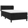 vidaXL Posteľný rám boxspring s matracom čierny 100x200 cm zamat