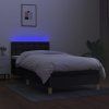vidaXL Posteľ boxsping s matracom a LED čierna 100x200 cm látka