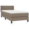 vidaXL Posteľný rám boxsping s matracom sivohnedý 80x200 cm látka