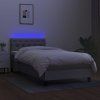 vidaXL Posteľ boxsping s matracom a LED bledosivá 80x200 cm látka