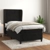 vidaXL Posteľný rám boxspring s matracom čierny 90x190 cm zamat