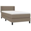 vidaXL Posteľný rám boxspring s matracom sivohnedý 90x190 cm látka
