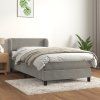 vidaXL Posteľný rám boxsping s matracom bledosivý 90x200 cm zamat