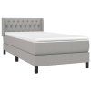 vidaXL Posteľný rám boxsping s matracom bledosivý 90x200 cm látka