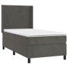 vidaXL Posteľný rám boxspring s matracom tmavosivý 80x200 cm zamat