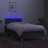 vidaXL Posteľ boxsping s matracom a LED tmavosivá 80x200 cm látka