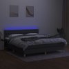 vidaXL Posteľ boxsping s matracom a LED tmavosivá 180x200 cm látka