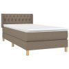 vidaXL Posteľný rám boxspring s matracom sivohnedý 90x190 cm látka