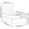 vidaXL Posteľ boxsping s matracom a LED krémová 80x200 cm látka