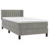 vidaXL Posteľný rám boxsping s matracom bledosivý 80x200 cm zamat