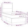 vidaXL Posteľ boxsping s matracom a LED tmavosivá 100x200 cm látka