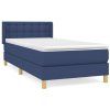 vidaXL Posteľný rám boxspring s matracom modrý 90x190 cm látka