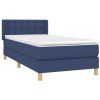 vidaXL Posteľný rám boxspring s matracom modrý 90x190 cm látka