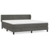 vidaXL Posteľný rám boxspring s matracom tmavosivý 160x200 cm zamat