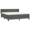 vidaXL Posteľný rám boxspring s matracom tmavosivý 160x200 cm zamat
