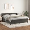 vidaXL Posteľný rám boxspring s matracom tmavosivý 160x200 cm zamat