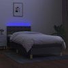 vidaXL Posteľ boxsping s matracom a LED tmavosivá 90x200 cm látka