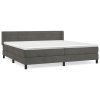 vidaXL Posteľný rám boxspring s matracom tmavosivý 200x200 cm zamat