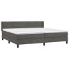 vidaXL Posteľný rám boxspring s matracom tmavosivý 200x200 cm zamat