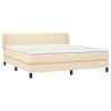vidaXL Posteľný rám boxspring s matracom krémový 180x200 cm látka