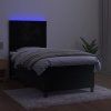vidaXL Posteľ boxsping s matracom a LED čierna 100x200 cm zamat